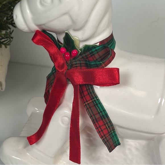 Vintage 1980's Glossy White Ceramic Rocking Horse Figurine Christmas Decor - Picture 9 of 13